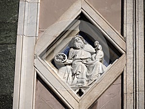 florence giotto tower detail near Cathedral Santa Maria dei Fiori, Brunelleschi Dome Italy