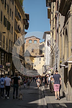 Florence, Italy - 22 April, 2018: tourists on via de Guicciardini