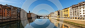 Florence Italy - Arno River and Santa Trinita Bridge