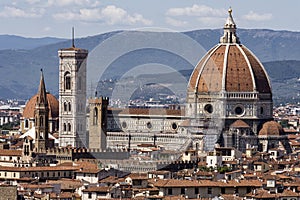 FLORENCE Italy with the great dome of the Cathedral called Duomo di Firenze or Santa Maria del Fiore