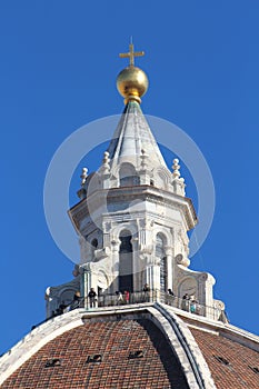 FLORENCE, ITALY - NOVEMBER, 2015: Brunelleschi dome, detail, Santa Croce cathedral