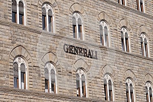 Florence, Italy - October 04, 2023: Colorful historic streets of Florence, Italy. Old street, building's facade