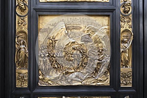 Detail of the Door of the Paradise Gate in the Baptistery of San Giovanni, Florence