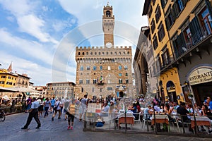 Florence, ITALY- September 10, 2016: View on Square of Signoria in Florence Piazza della Signoria in Florence