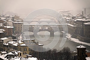 Florence ,italy under the snow