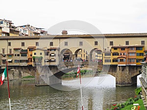 14.06.2017 Florence, Italy: View of medieval stone bridge Ponte