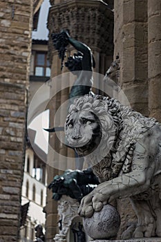 Florence lion on Loggia dei Lanzi