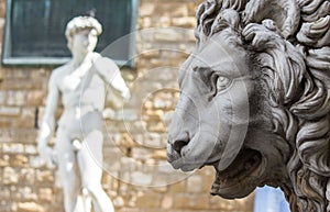 Florence, Lion of the Loggia dei Lanzi or the Signoria