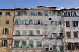 Florence old residential building facade