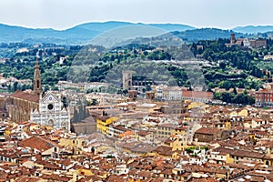 Aerial view on old medieval town Florenc. photo