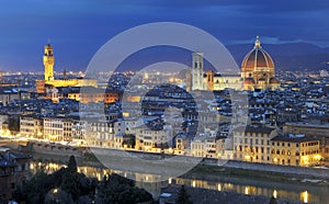 Florence panorama by night