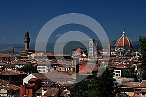 Florence panorama view with Duomo and Palazzo Vecchio, Florence, Italy