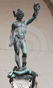 Florence - Perseus with the head of Medusa Gorgon in Loggia Lanzi, Piazza della Signoria