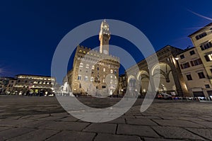 Florence - Piazza della Signoria and Palazzo Vecchio at night