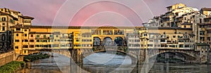 Florence Ponte Vecchio sunset view