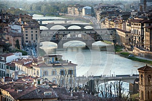 Florence Ponte Vecchio sunset view