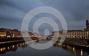 Florence Ponte vechio bridge at night