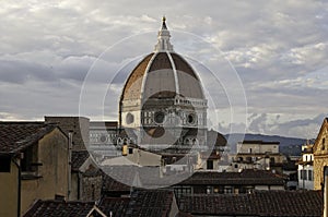 Florence roofs and Cupola Duomo cathedral