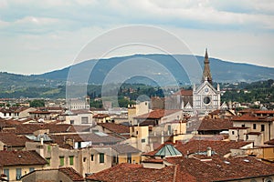 Florence roofs with mountains