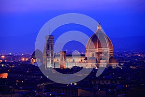 Florence skyline at twilight, Italy.