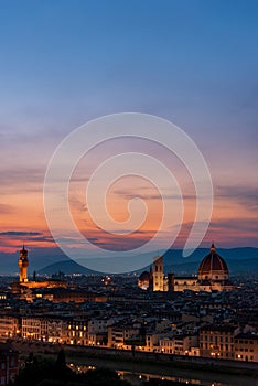 Florence sunset - Vertical panorama