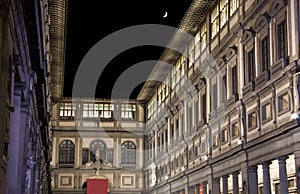 Florence Uffizi Museum Gallery at Night