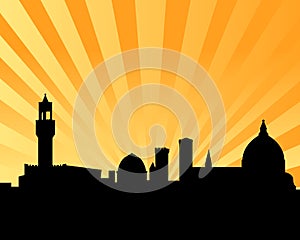 Florence vector skyline sunset