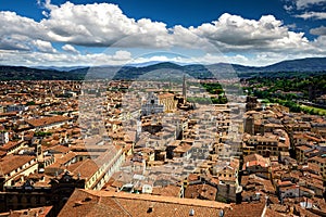 Florence view at Basilica di Santa Croce di Firenze, Italy