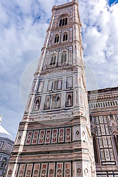 Florence.View of the bell tower of Giotto from below.