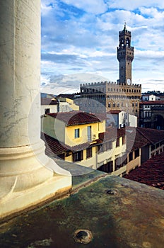 Florence, view with palazzo vecchio