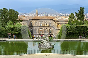 Florence, view of Pitti Palace from Boboli Gardens