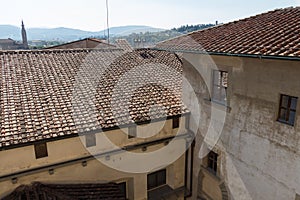 Florentine building. View from the top of Palazzo Vecchio, Florence, Tuscany, Italy.