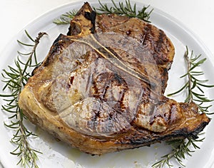 Florentine steak on the table