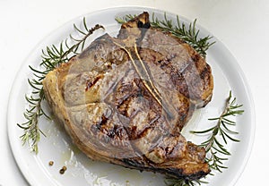 Florentine steak on the table