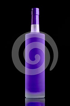 Florescent purple alcohol bottle