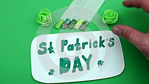 Floret and manicure St. Patrick`s Day