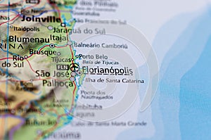 FlorianÃ³polis on map