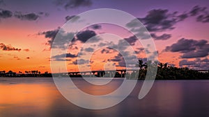 A Florida Bridge and a Colorful Sunset photo