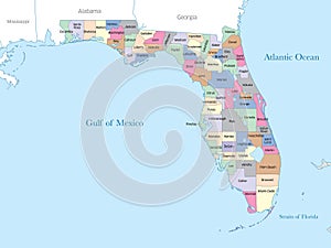 Florida counties map