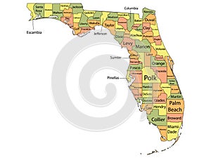 Florida County Map photo