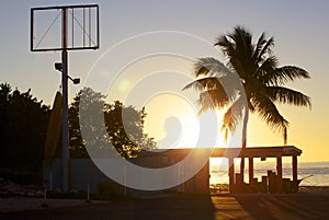 Florida ocean sunset at the dock