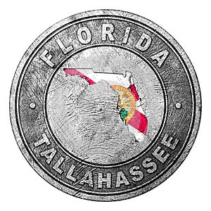 Florida Flag Button with Map