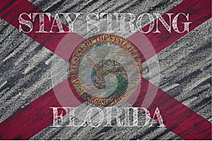 Florida ,flag illustration. Coronavirus danger area, quarantined country. Stay strong