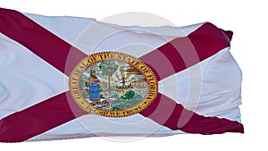 Florida Flag isolated on white background. 3d illustration
