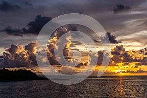 Florida gulf coast sunset after an evening thunderstorm