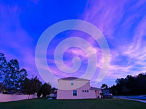 Florida house and blue sky