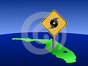 Florida with hurricane sign