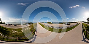 Florida Keys 7 Mile Bridge 360 VR virtual reality aerial equirectangular spherical photo