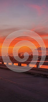 Florida keys bridge sunset