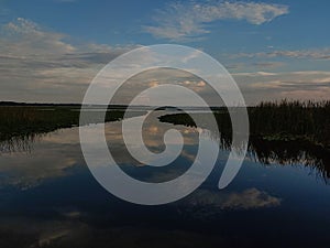 Florida lake blue reflection